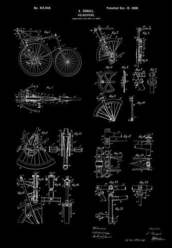 Blueprint of the Züngel Velocipede (1898) - A Piece of Bicycle History