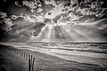 zeezicht met de Noordzee en het strand van eric van der eijk