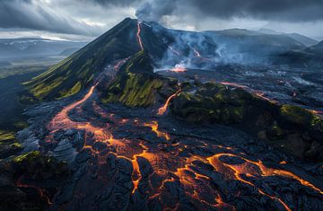 Vulkanische pracht in IJsland van fernlichtsicht