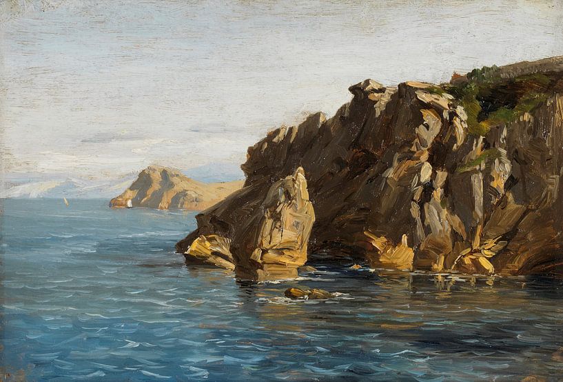 Carlos de Haes-Zeezijde riffen landschap, Antiek landschap van finemasterpiece