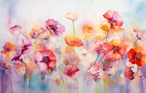 Bloemen weide pastel