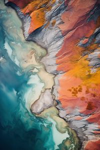 Bunte Landschaft von oben