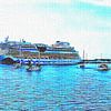 Cruise Liner Docked In Funchal Madeira by Dorothy Berry-Lound