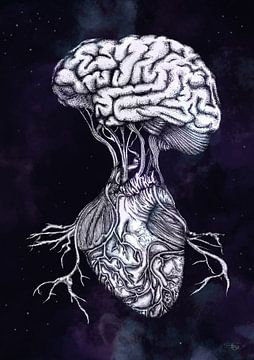 Inner Connection - hoofd-hart illustratie