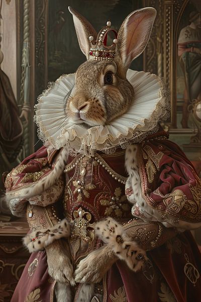 Königliches Kaninchen im barocken Stil von Poster Art Shop