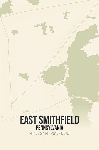 Alte Karte von East Smithfield (Pennsylvania), USA.