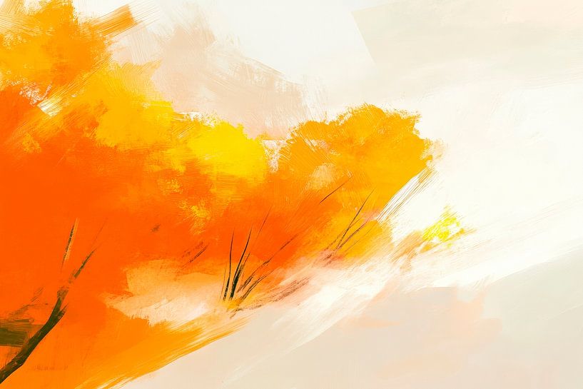 Herbstliche Farben im Morgenlicht von Poster Art Shop