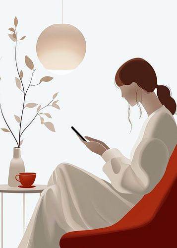 Vrouw leven minimal art iphone