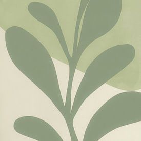 Abstrakte grüne Pflanze in sanften Farbtönen von But First Framing