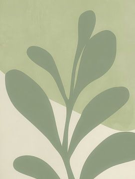 Abstrakte grüne Pflanze in sanften Farbtönen