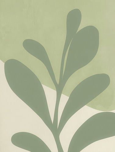Abstrakte grüne Pflanze in sanften Farbtönen