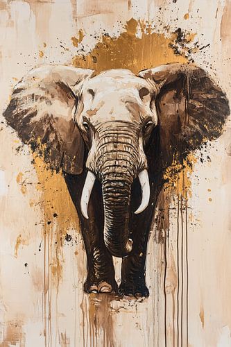 Olifantenkunst op canvas