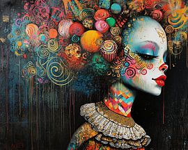 Frauenporträt | Whispers of the Abstract von Blickfänger Gemälde