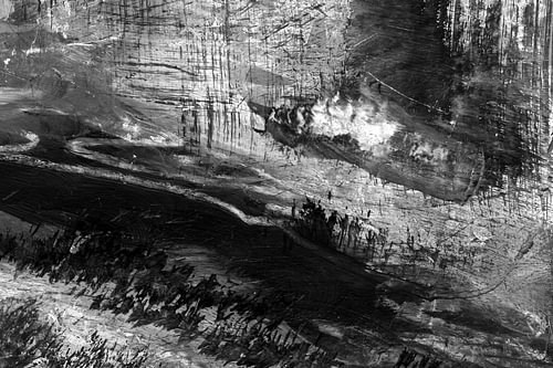 Abstract landschap in zwart-wit