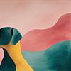 Panorama représentant un chien abstrait aux couleurs douces sur TheXclusive Art