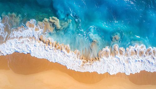 Luchtfoto met blauwe golven