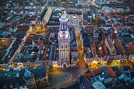 Kampen Nieuwe Toren tijdens een herfst zonsondergang van Sjoerd van der Wal Fotografie thumbnail