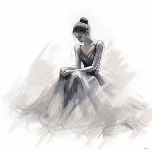 Zittende ballerina van Lauri Creates