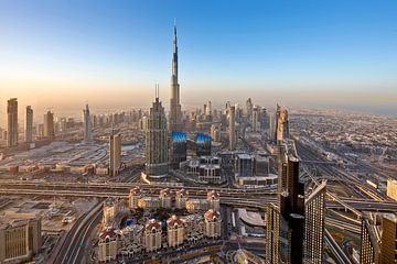 Dubai at sunrise by Dieter Meyrl