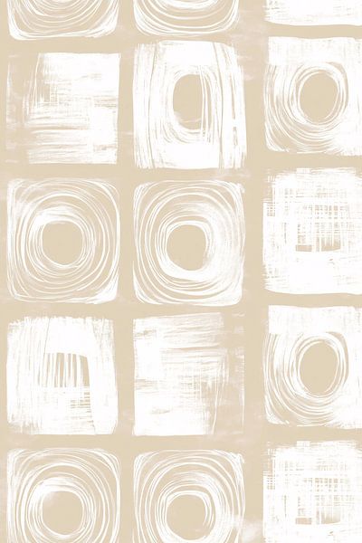 Geometrische Muster in Beige und Weiß von Imperial Art House