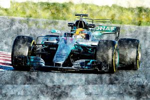 Lewis Hamilton, Mercedes, 2017 van Theodor Decker
