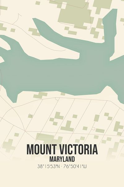 Carte ancienne de Mount Victoria (Maryland), USA. par Affiches de lieux