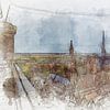 Panorama von Veurne von Ton de Koning