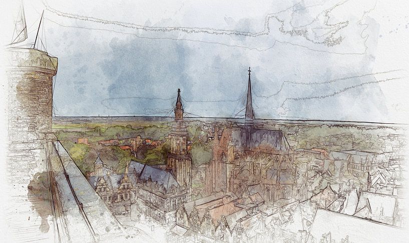 Panorama of Veurne by Ton de Koning