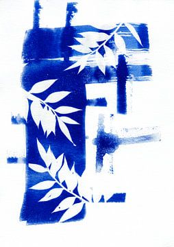 Abstracte Blauwe Natuur van Lies Praet