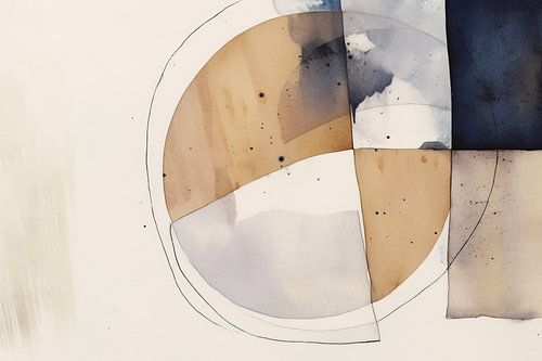 Modernes Abstraktes in Blau und Braun