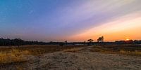 Sunset landscape Dunes and meadows