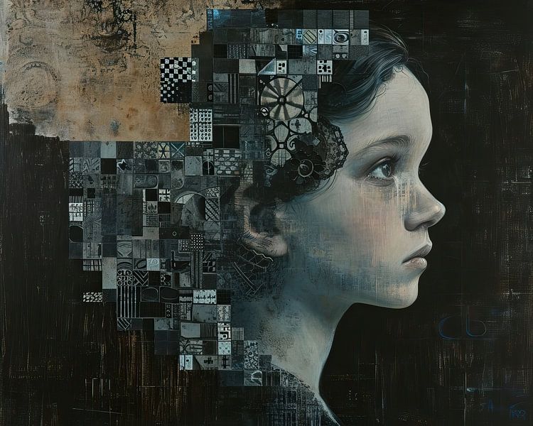 Portrait Geometrischer Hintergrund von Kunst Laune
