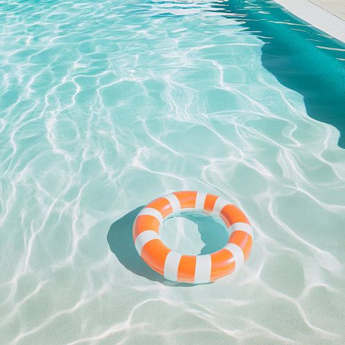 Schwimmring im glitzernden Wasser