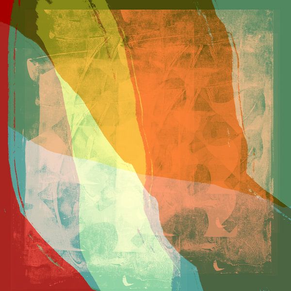 Bunte abstrakte Malerei im Retro-Stil von Abstrakte minimalistische Kunst
