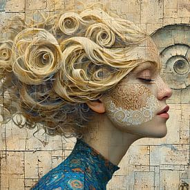 Cheveux blonds | Visage en spirale ou en dentelle sur Caprices d'Art