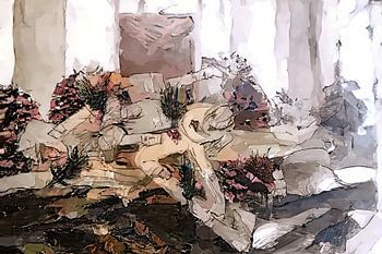 Digitaal schilderij : Adventskrans