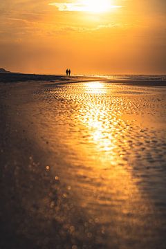 Gouden uur op het strand