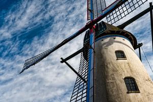 Traditionelle Windmühle bei 'niederländischem Wetter von Aron van Oort