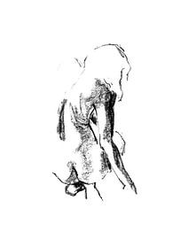 Model zittend naakt van Anny Body