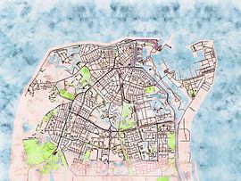 Kaart van Den Helder in de stijl 'Soothing Spring' van Maporia