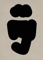 Abstracte vormen in zwart op beige achtergrond