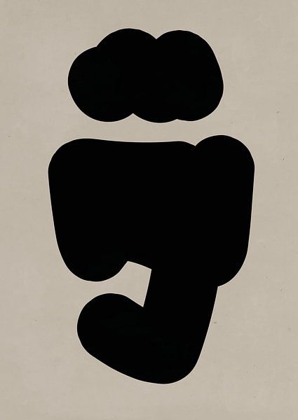 Abstract shapes in black on beige background by Daan Bakker