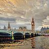 Impressionistic Painting London Bridge in the style of Renoir by Slimme Kunst.nl