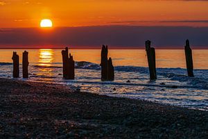 Buhnen an der Küste der Ostsee bei Kühlungsborn