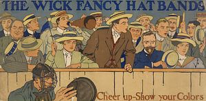 Altes Plakat über eine Band für einen Hut, 1910