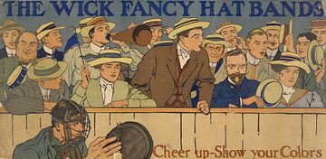 Altes Plakat über eine Band für einen Hut, 1910