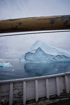 Gigantische ijsbergen naast onze boot van Elisa in Iceland