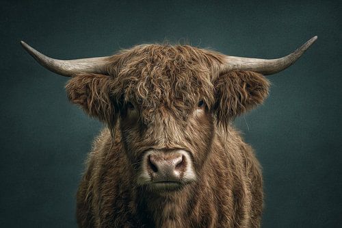 Scottish Highlander in Earth tone Soft Power in Silent Portrait