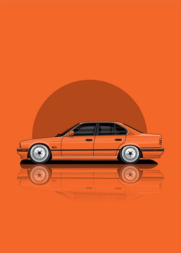 Kunstauto BMW E34 oranje