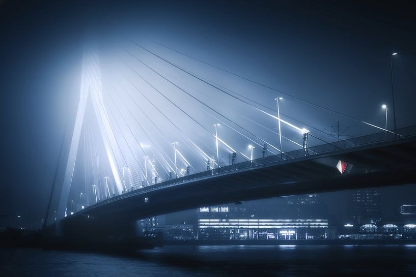 Erasmusbrücke im Nebel von Niels Dam